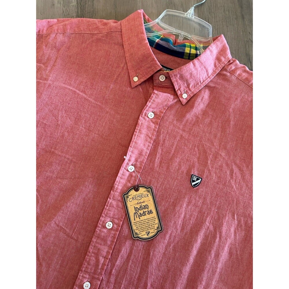 NEW! Cremieux Indian Madras Men's Short Sleeve Shirt Size XXL Button Up